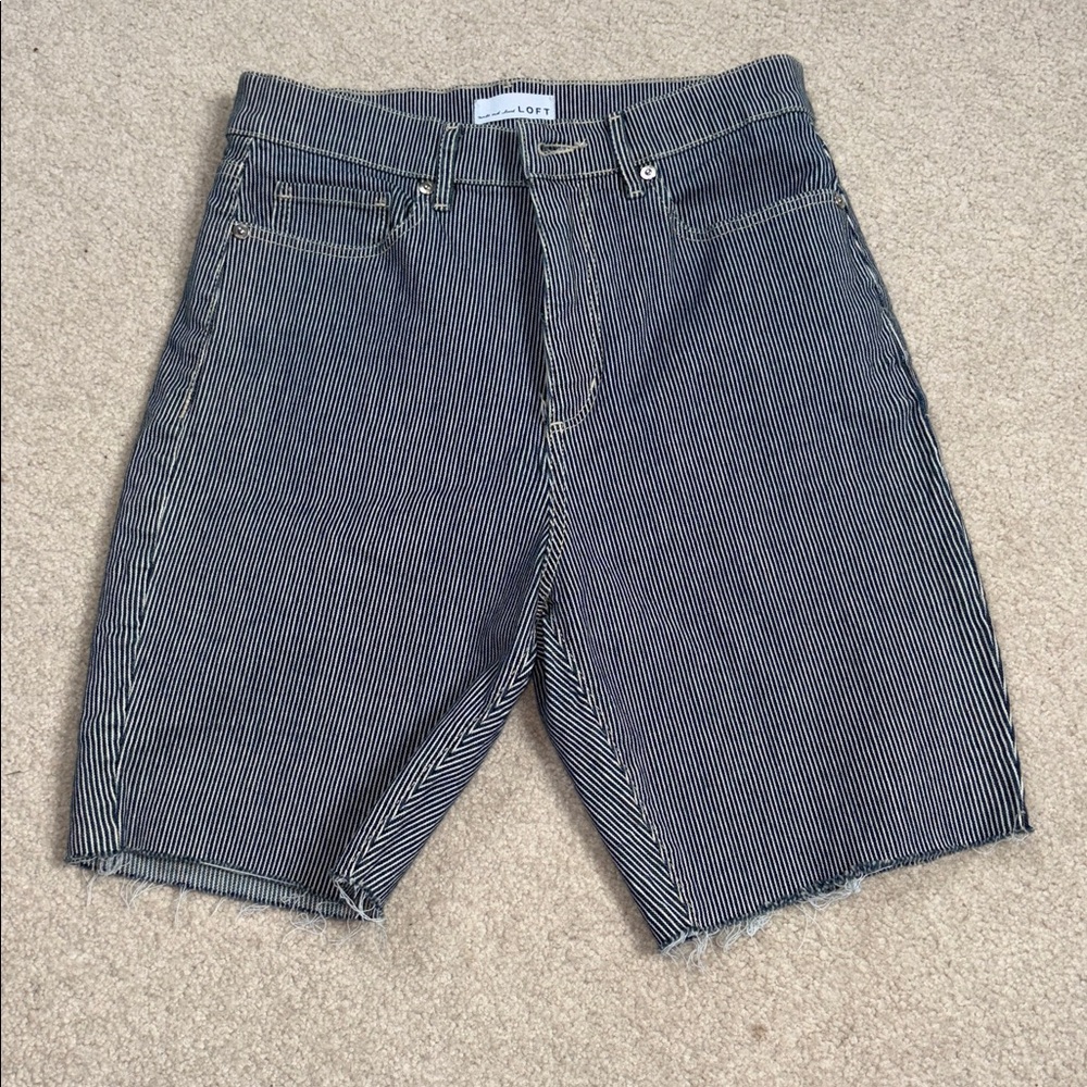 Loft Striped Denim Shorts